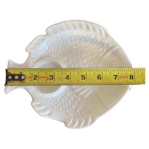 California USA Pottery Sushi Plate Mini Charcuterie White Fish Luncheon Platter - Picture 3 of 3